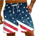 thumbnail image 1 of WAENQINLA Big and Tall Mens Swimming Trunks Drawstring Quick Dry Board Shorts American Flag Printed Elastic Waist Swimwear for Men, 1 of 5