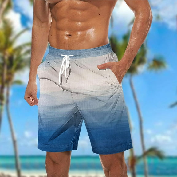 WAENQINLA Big and Tall Mens Swimming Trunks Quick Dry 5 Inch Swim Shorts with Pockets Lightweight Elastic Waist Beach Shorts