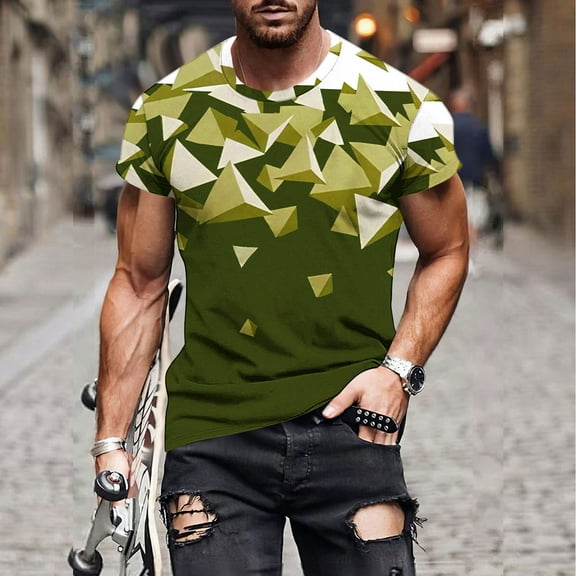 WAENQINLA Big and Tall Shirts for Men Funny Print Shirt Athletic Gym Workout T-Shirt Casual Short Sleeve Crewneck Tee Muscle T Shirts