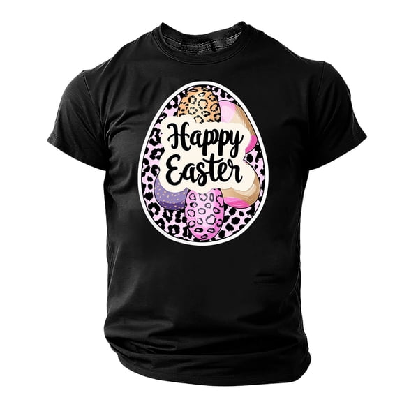 WAENQINLA Easter Shirts for Men Easter Group Eggs Funny Graphic Tees Short Crewneck Sleeve Muscle T-Shirt Easter Gifts for Men