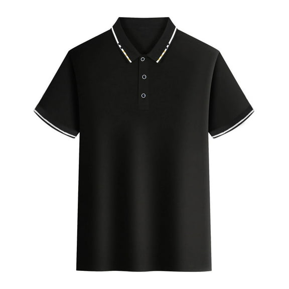 WAENQINLA Golf Shirts for Men Regular Fit Short Sleeve Tennis Shirt with 3 Button Regular Fit Collared T-Shirts Summer Sports Tops