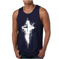 thumbnail image 1 of WAENQINLA Graphic Tank Tops for Men Faith Christian Distressed Cross Print T-Shirts Summer Beach Sleeveless Workout Shirt Tee, 1 of 3