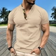 thumbnail image 1 of WAENQINLA Henley Shirts for Men 2025 Casual Comfortable Short Sleeve T Shirts Slim Fit Quarter Button Turndown Collar Tops, 1 of 5