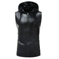 thumbnail image 1 of WAENQINLA Hooded Tank Tops for Men Shiny Metallic Zip Up Sleeveless Vest 70S Costume T Shirt Hoodies with Kangaroo Pocket Clubswear, 1 of 3