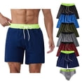 thumbnail image 1 of WAENQINLA Lined Swim Trunks for Men Vacation Beach Color Block Quick Dry Swim Shorts Drawstring Elastic Waisted Athletic Workout Shorts Black Shorts,Size S-2XL, 1 of 8