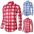 thumbnail image 1 of WAENQINLA Long Sleeve Shirts for Men Buffalo Plaid Dressy Casual Tops Mens Christmas Gifts Big and Tall Button Down Work Jackets Red XXXXXXXL, 1 of 6
