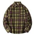 thumbnail image 1 of WAENQINLA Long Sleeve T Shirt Men Big and Tall Work Loose Fit Y2k Tops Checkered Graphic Button Up Tees Mens Jacket Army Green XXXL, 1 of 8