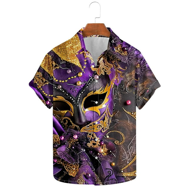 mardi gras button down shirts