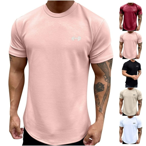 WAENQINLA Men Muscle Workout T Shirt Gym Bodybuilding Active Short Sleeve Tee Top Crew Neck Longline Tshirts for Running