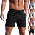 thumbnail image 1 of WAENQINLA Men's 3 Inch Athletic Running Shorts Solid Color Elastic Waist Gym Shorts with Pockets for Gym Workout Track Blue Shorts,Size M-XL, 1 of 9