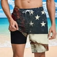 thumbnail image 1 of WAENQINLA Men's 4th of July American Flag Print Shorts with Liner Elastic Waist Drawstring Beach Swim Trunks Summer Lightweight Quick Dry Casual Shorts Navy Shorts,Size S-3XL, 1 of 6