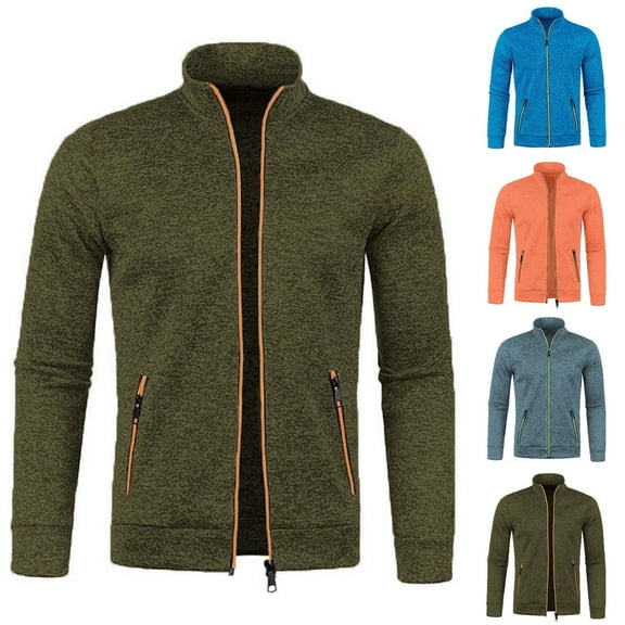 WAENQINLA Men's Athletic Jackets Casual Zip Up Long Sleeve Sweatshirt Jacket Fall Stand Collared Running Active Outerwear Jackets
