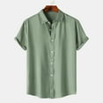 thumbnail image 1 of WAENQINLA Men's Button Down Shirt Casual Turn-Down Collar Button Down Shirt Lightweight Solid Color Summer Beach Shirt, 1 of 8