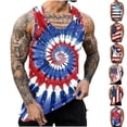 thumbnail image 1 of WAENQINLA Men's Casual American Flag Tank Tops Tie-Dye 4th of July Tank Top Summer Sleeveless Gym Workout Patriotic Tees, 1 of 7