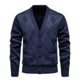 thumbnail image 1 of WAENQINLA Men's Casual Cardigan Sweaters Argyle Graphic Button Down Knitted Jackets Winter Warm V Neck Plaid Knit Sweaters Navy XL, 1 of 3