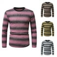 thumbnail image 1 of WAENQINLA Men's Casual Sweaters Fashion Striped Business Office Pullover Sweater Lightweight Long Sleeve Knitted Tops Fall Clothes Hot Pink XXL, 1 of 8