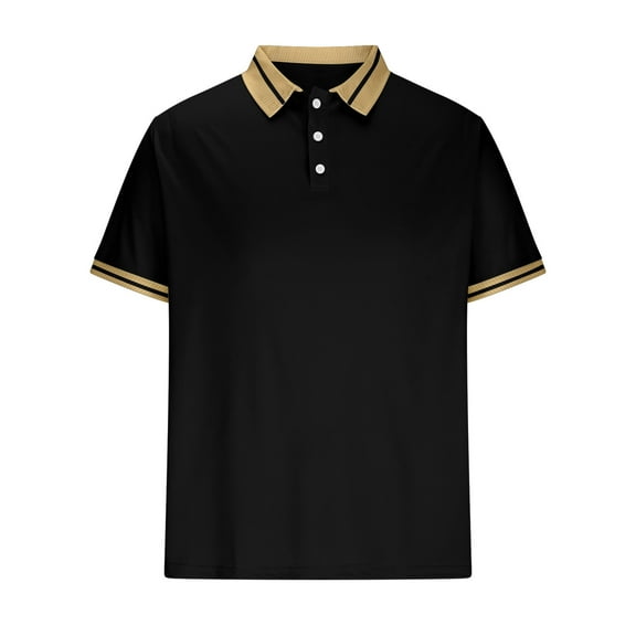 WAENQINLA Men's Classic Golf Shirt Business Casual Dual Tipped Collar T-Shirt with 3 Button Lightweight Short Sleeve formal Shirts