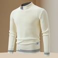 thumbnail image 1 of WAENQINLA Men's Color Block Crewneck Sweaters Baggy Ribbed Knitted Pullover Jumpers Casual Textured Sweater Tops White XL, 1 of 8