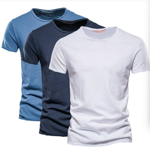 WAENQINLA Men's Cotton T-Shirts Big and Tall Classic 3-Pack Crew Neck Shirts for Men Comfort Short Sleeve Undershirts 5XL
