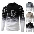 thumbnail image 1 of WAENQINLA Men's Fashion Jacquard Sweaters with Letter Graphic Vintage Oversized Pullovers Long Sleeve Mock Neck Warm Knitted Tops Black XXL, 1 of 4