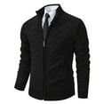 thumbnail image 1 of WAENQINLA Men's Full Zip Knit Sweater Cardigans Stand Collared Slim Fit Coats Casual Long Sleeve Knitted Sweater Jackets, 1 of 9
