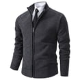 thumbnail image 1 of WAENQINLA Men's Full Zip Knit Sweater Cardigans Stand Collared Slim Fit Coats Casual Long Sleeve Knitted Sweater Jackets, 1 of 8