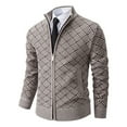 thumbnail image 1 of WAENQINLA Men's Full Zip Knit Sweater Cardigans Stand Collared Slim Fit Coats Casual Long Sleeve Knitted Sweater Jackets, 1 of 9