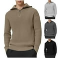 thumbnail image 1 of WAENQINLA Men's Half Zip Mock Neck Sweaters Casual Cable Knit Ribbed Pullover Tops Long Sleeve Knitwear Tops Gray L, 1 of 7