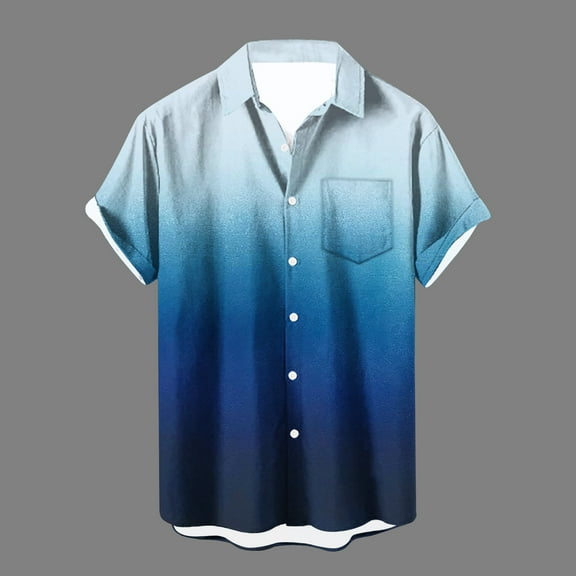 WAENQINLA Men's Hawaiian Shirts Summer Casual Short Sleeve Shirt with Pocket Beach Button Down Shirts Funny Disco Party Shirt