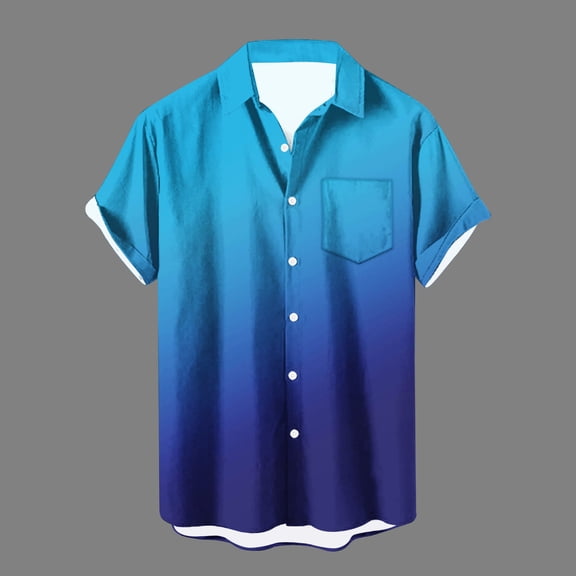 WAENQINLA Men's Hawaiian Shirts Summer Casual Short Sleeve Shirt with Pocket Beach Button Down Shirts Funny Disco Party Shirt