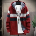 thumbnail image 1 of WAENQINLA Men's Knit Sweaters Fleece Lined Colorblock Zip Up Slim Hooded Jacket with Pocket Fashion Long Sleeve Hoodie Sweatshirt Sweater Coats, 1 of 4