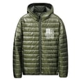 thumbnail image 1 of WAENQINLA Men's Lightweight Puffer Jacket with Hood Casual Packable Quilted Coat Jackets Flag Print Warm Winter Outdoor Casual Outerwear, 1 of 7