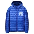 thumbnail image 1 of WAENQINLA Men's Lightweight Puffer Jacket with Hood Casual Packable Quilted Coat Jackets Flag Print Warm Winter Outdoor Casual Outerwear, 1 of 7