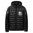 thumbnail image 1 of WAENQINLA Men's Lightweight Puffer Jacket with Hood Casual Packable Quilted Coat Jackets Flag Print Warm Winter Outdoor Casual Outerwear, 1 of 3