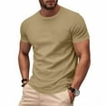 thumbnail image 1 of WAENQINLA Men's Mesh Workout Shirts Athletic Running Gym Quick Dry T Shirts Short Sleeve Crew Neck Muscle Tees Big and Tall Summer T-Shirt Khaki XL, 1 of 7