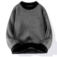 thumbnail image 1 of WAENQINLA Men's Oversized Sweaters Long Sleeve Crewneck Pullover Tops Color Block Cable Knit Sweaters Black M, 1 of 4