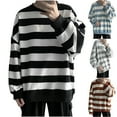 thumbnail image 1 of WAENQINLA Men's Oversized T Shirts Graphic Tee Striped Long Sleeve Shirts Drop Shoulder Crew Neck Sweatshirts Spring Fall Going Out Tops Red M, 1 of 6