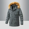 thumbnail image 1 of WAENQINLA Men's Parka Jacket Big and Tall Waterproof Down Coat with Detachable Furry Hood Med-Length Multi Pocket Outerwear, 1 of 9