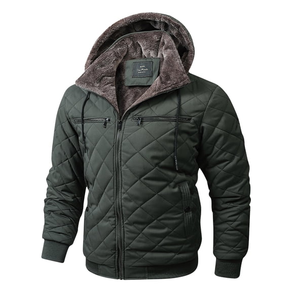 WAENQINLA Men's Rain Coats Casual Waterproof Ski Jackets with Hood Lightweight Zip Up Fleece Lined Windbreaker Jackets for Running Hiking Climbing