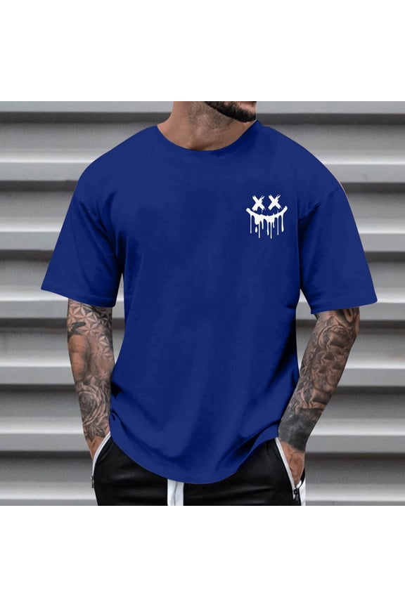 Men's Short Sleeve T-Shirts Graphic Tees Classic Crewneck Summer Tops Fashion Print Tshirts Hip Hop Streetwear