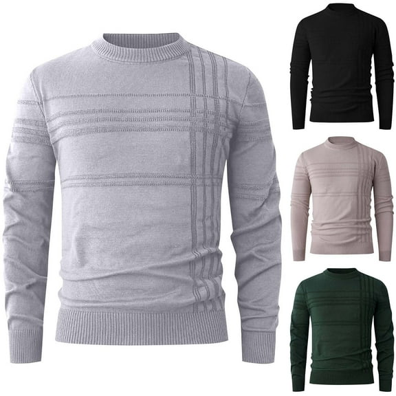 WAENQINLA Men's Slim Fit Sweaters Long Sleeve Crewneck Warm Pullover Tops Winter Casual Knitwear Tshirts Black XXL