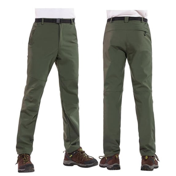 WAENQINLA Men's Snow Ski Pants Winter Warm Thicken Waterproof Fleece Lined Softshell Pant Insulated Outdoor Hiking Travel Trouser