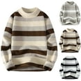 thumbnail image 1 of WAENQINLA Men's Striped Sweaters Crewneck Long Sleeve Pullover Tops Fleece Pattern Knit Sweater Black XL, 1 of 9