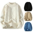 thumbnail image 1 of WAENQINLA Men's Sweaters Winter Trendy Oversized Pullover Sweaters Solid Crewneck Knitted Sweater Tops, 1 of 8
