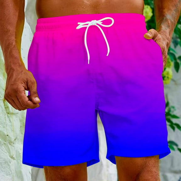 WAENQINLA Men's Swim Trunks Big and Tall Elastic Wiast Beach Shorts Quick Dry Drawstring Board Shorts Trendy Graphic Breathable Swim Shorts Men's Shorts Under 10