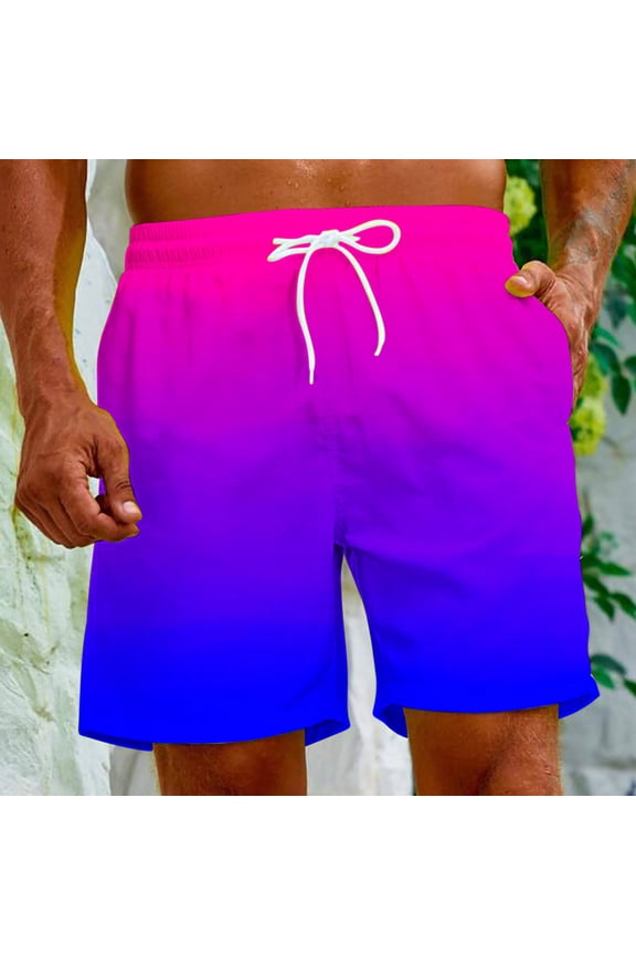 Men's Swim Trunks Big and Tall Elastic Wiast Beach Shorts Quick Dry Drawstring Board Shorts Trendy Graphic Breathable Swim Shorts Men's Shorts Under 10
