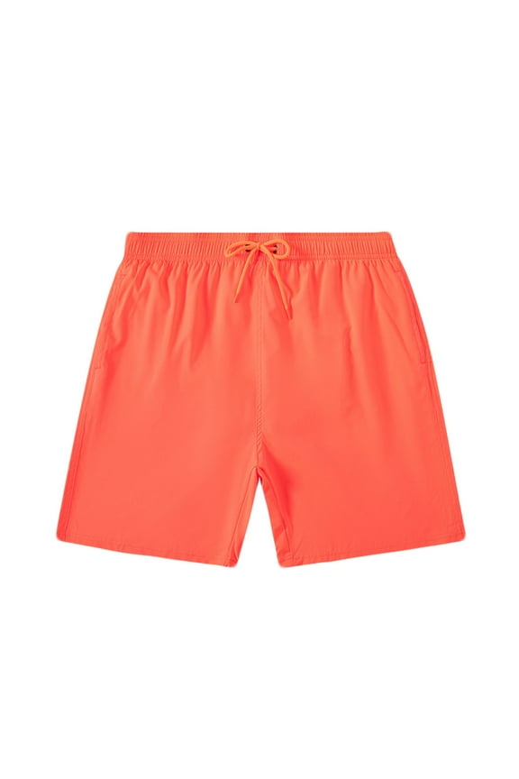 Men's Swim Trunks Comfy Elastic Waist Bermuda Shorts Swimwear Summer Solid Color Drawstring Beach Shorts with Pockets