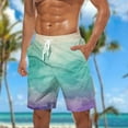 thumbnail image 1 of WAENQINLA Men's Swim Trunks Gradient Color Drawstring Board Shorts Casual Elastic Waist Quick Dry Beach Shorts with Pockets, 1 of 5