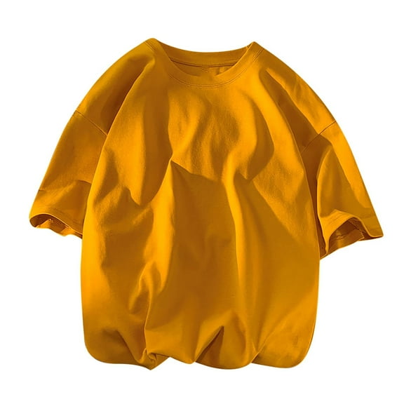 WAENQINLA Men's T Shirt Summer Short Sleeve Tee Classic Crew Neck Top Regular Big and Tall Size T-Shirt Solid Color Basic Tshirt