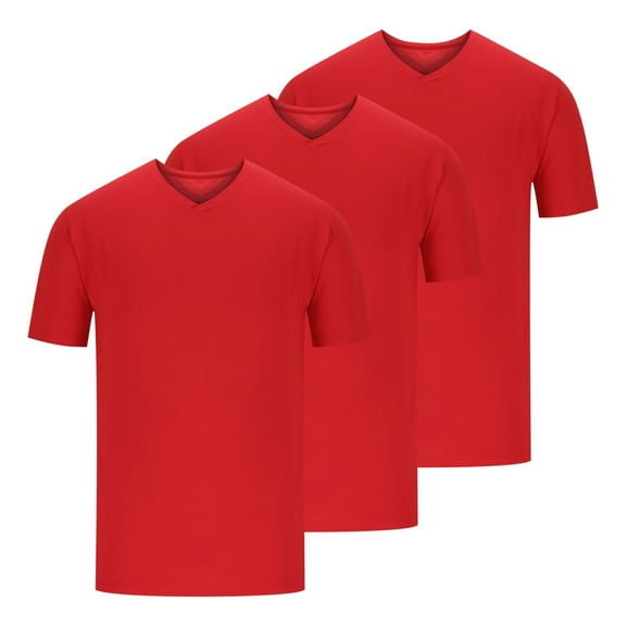 WAENQINLA Men's T-Shirts Lightweight V Neck Cotton Tees Solid Color Undershirts Comfortable Casual Short Sleeve Shirts 3-Pack